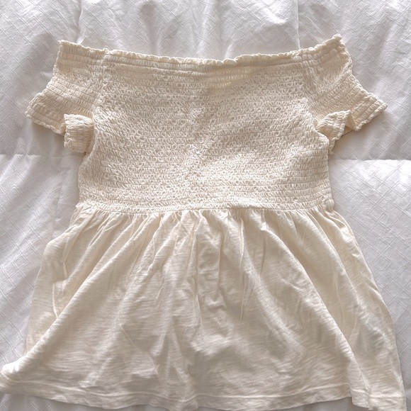 Old Navy Tops - Old Navy Cream Off-Shoulder Smocked Top
